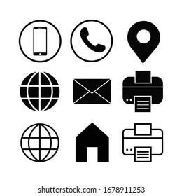Business card icon set modern,contact symbol.