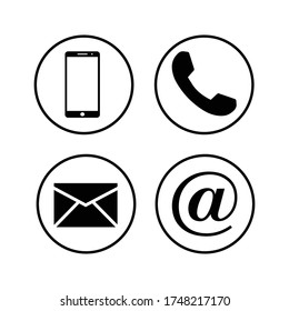 Contact Icons Communication Icon Contact Buttons Stock Vector (Royalty ...