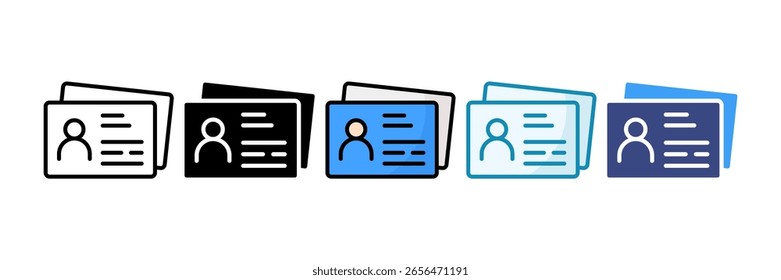 Conjunto de iconos de tarjeta de visita Colección de estilo múltiple