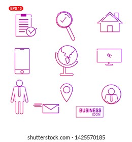 Business Card Icon Set. Vector minimal symbols