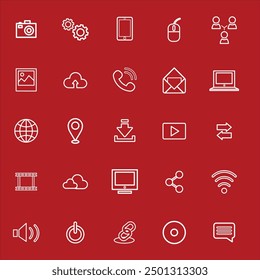 Business Card Icon Set. Vector minimal symbols.