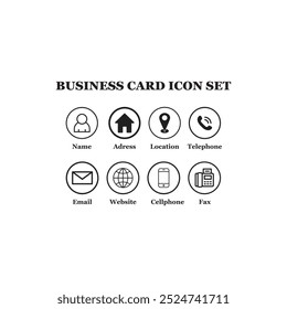 Business card icon set vector file