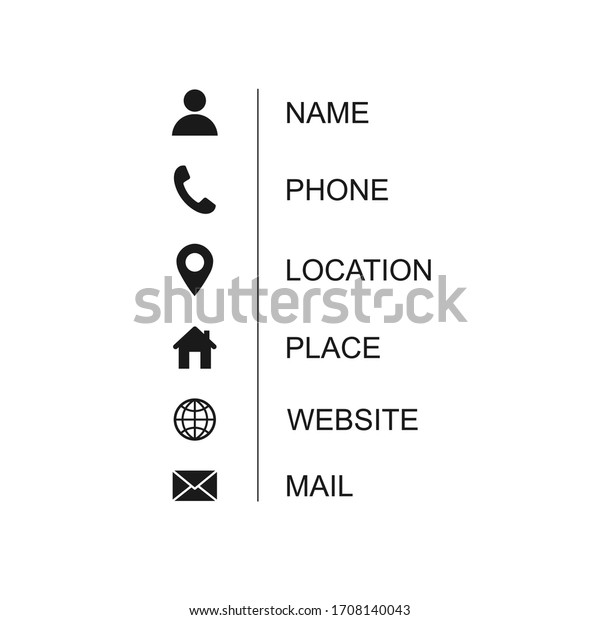 Business card icon set. Vector illustration isolated\
on white background.EPS\
10.