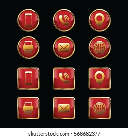 Business Card Icon Set. Web Icons. Luxury Icons.