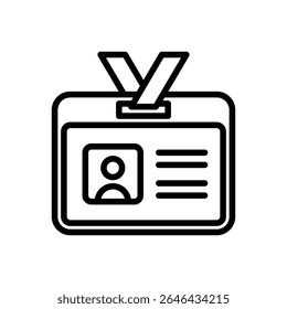 business card icon vector with line style
