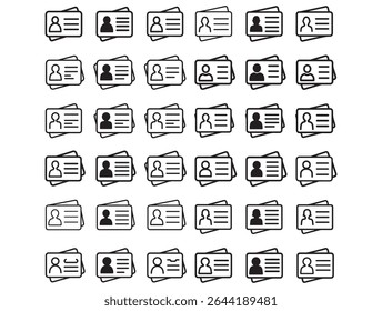 Business Card Icons, A set of black and white business card icons, business card, icon, icons, person, profile, contact, information, data, simple, clean, minimal, flat design, vector, graphic, illust