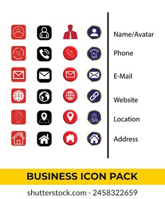 Business Card Icons Set Vector Collection, icon