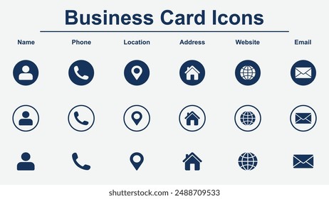 Business Card Icons Vector Art