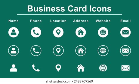 Business Card Icons Vector Art