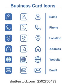 Business Card Icons Vector Art set