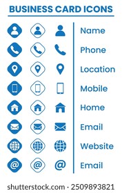 Business Card Icons Vector Art set