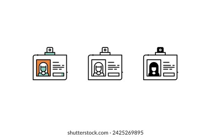 Visitenkarten-Symbole Vektor-Strich-Illustration