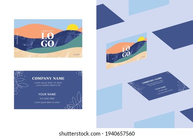 Business card illustration background design 