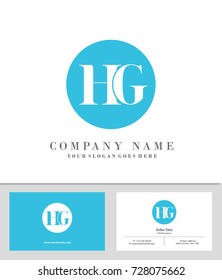 Business card and initial H & G logo template vector