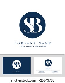 Business card and initial S & B logo template vector