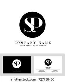 Business card and initial S & P logo template vector