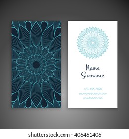 Business card or invitation. Vintage decorative elements. Oriental pattern, vector illustration. Islam, Arabic, Indian, turkish, pakistan, chinese, ottoman motifs