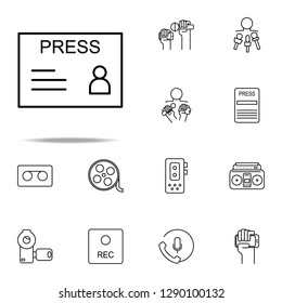 business card of a journalist icon. Media, Press icons universal set for web and mobile