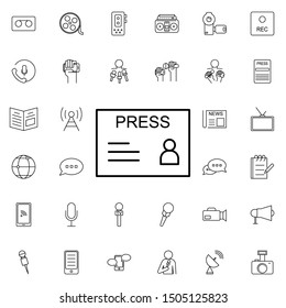 Business card of a journalist nolan icon. Elements of media, press set. Simple icon for websites, web design, mobile app, info graphics