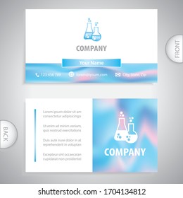 business card - Laboratory flasks and test tubes. Healthcare, research and laboratory concept. Company presentations