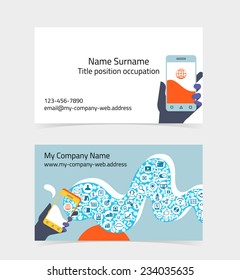 Business card layout. Editable design template