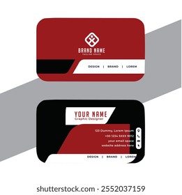 Business Card Layout with Gray Stripes