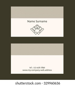 Business card layout. Linear geometric logo and pattern. Editable design template