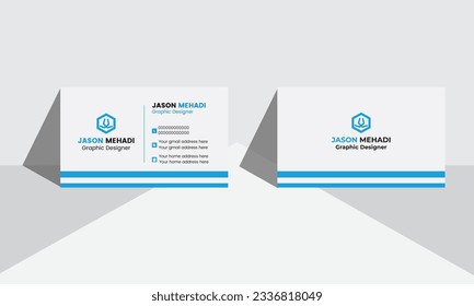 Business card layout with modern design. Visiting card professional unique business card design. Flat business card vector design. 