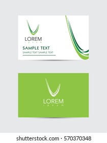 business card with leaf logo
