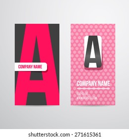 Business card with letter A