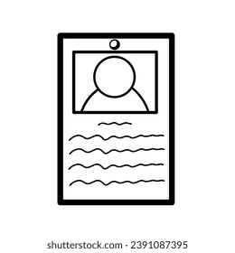 Business card line icon vector design template and illustration with editable stroke