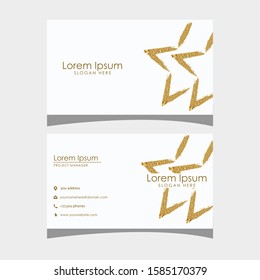 business card line star watercolor gold vector design