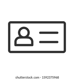 Business card, linear icon. Editable stroke