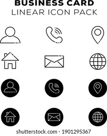 Business Card Linear Icon Pack