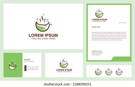 business card logo and letterhead vector natural cup of tea