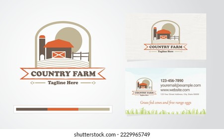 Business Card with Logo Set for a Country Farm
