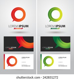 Business card with logo and text with different use cases. Two color side. Vector illustration. EPS10. 