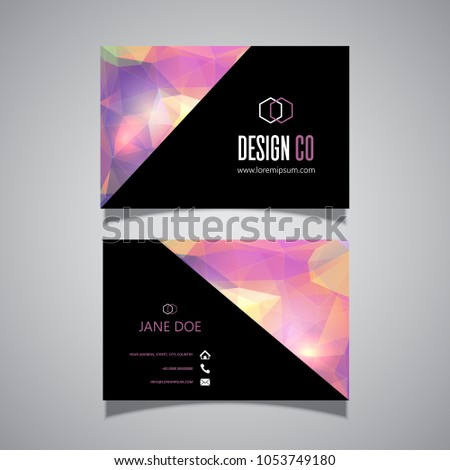 Business card with a low poly design