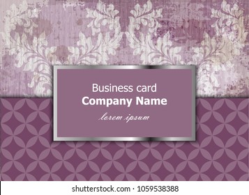 Business card with luxury ornament Vector. Baroque intricate design illustration. Place for texts