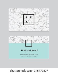 Business card with marble texture