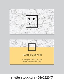 Business card with marble texture