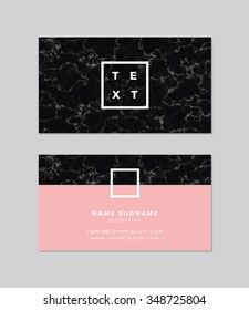 Business card with marble texture