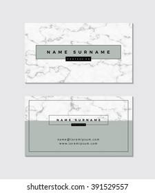 Business card with marble texture