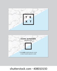 Business card with marble texture