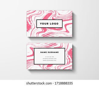 Tarjeta de presentación con textura de mármol