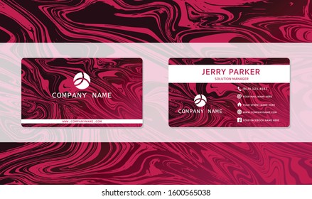 business card marbling vector pink  eps10 design