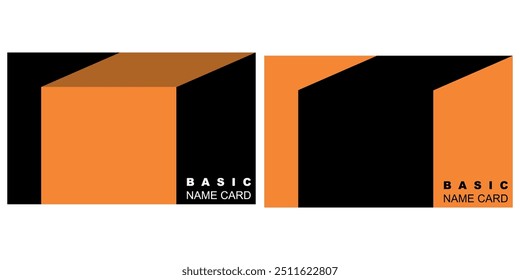 Business card material main background, black orange, modern concept.