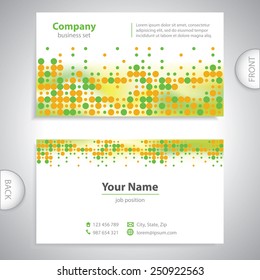 business card - medical laboratory environment - science research - cells and molecules - bubble background - stock vector