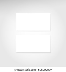 Business card Mock Up. Two white rectangle on gray background.