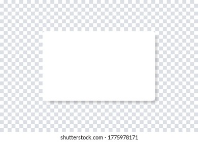 Business card mockup. Vector isolated element. Plastic or paper white blank empty bisness card mockup template. Stock vector. EPS 10